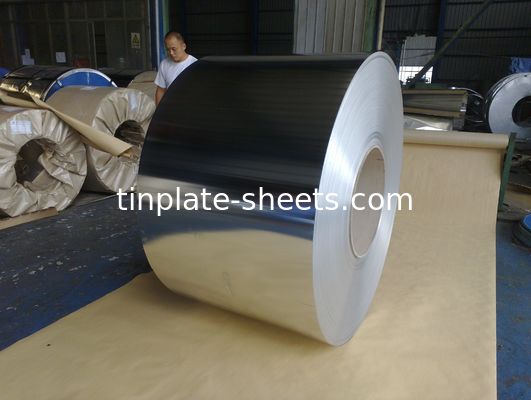ความกว้าง 512-986 มิลลิเมตร Prime Electrolytic Tinplate coil tin coating 2.8/2.8 T4 T5 DR8 TS260 TH520
