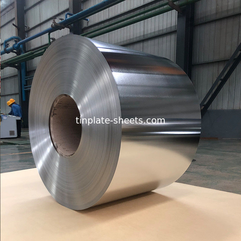 ความกว้าง 512-980 มิลลิเมตร Prime Electrolytic Tinplate ความต้านทานต่อการกัดกร่อนสูง โรงงานผลิตทองเหลือง 2.8/2.8